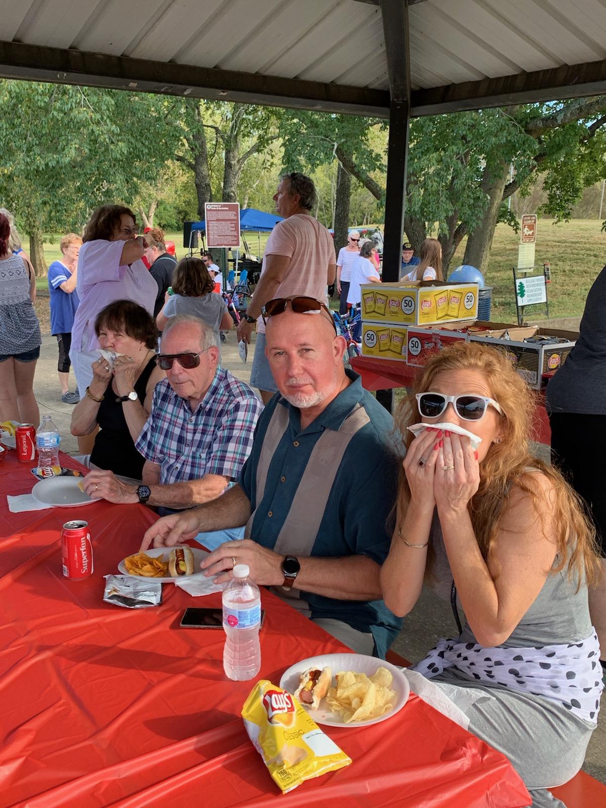 neighbors enjoying the food